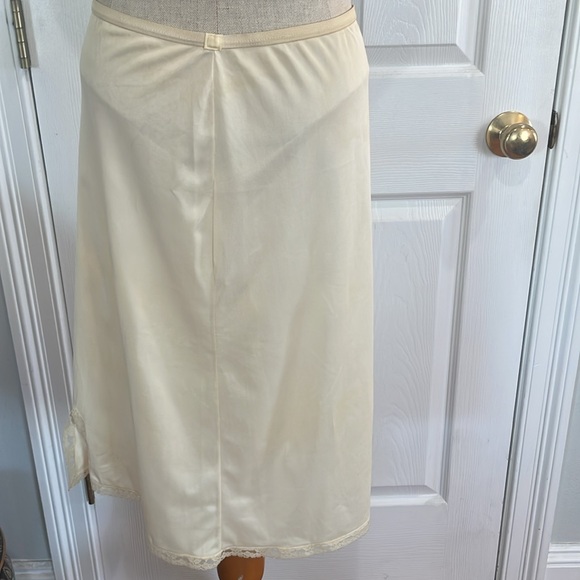 Vintage wonder maid non-cling half slip cream lace elastic waist slit women’s S - Picture 5 of 11
